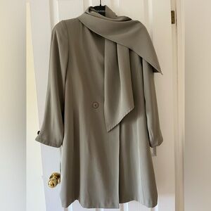 Utex 3/4 Length Trench Coat with Removable Scarf - Size 10